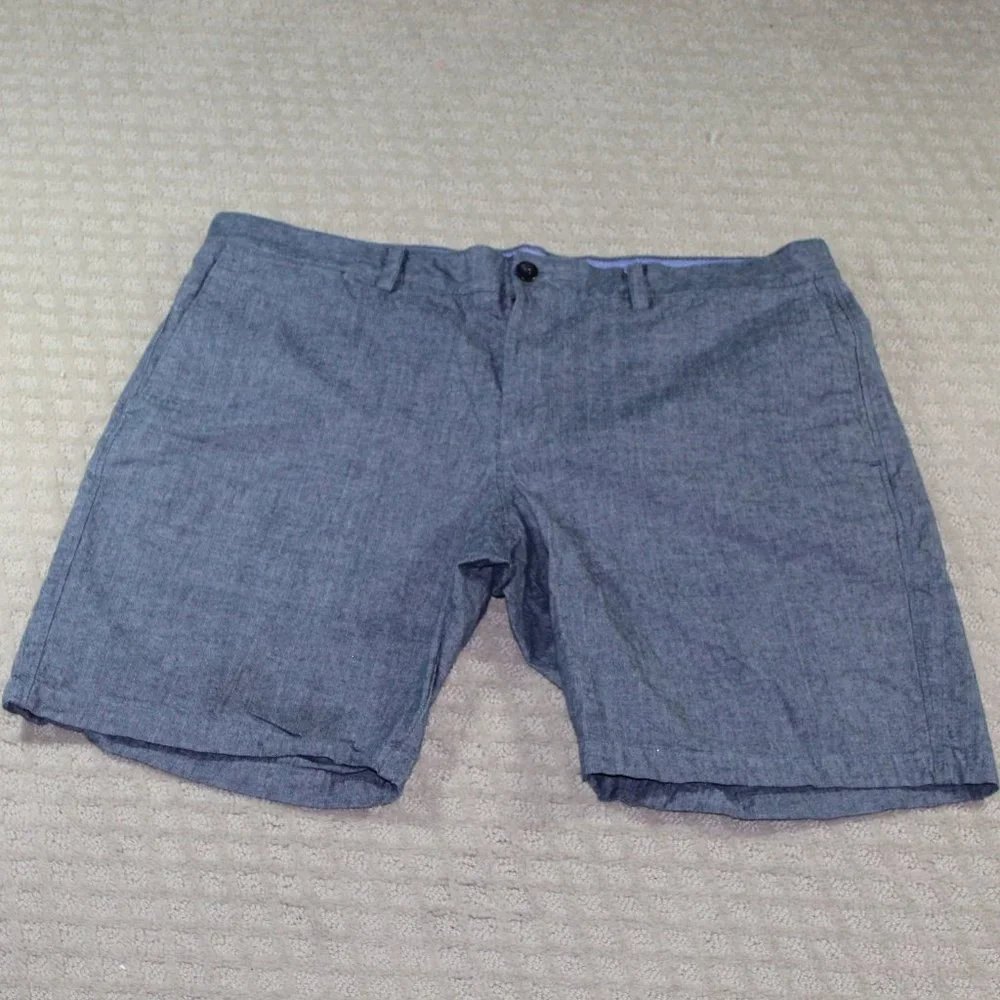 Banana Republic Blue Chambray Flat Front Shorts 38x9